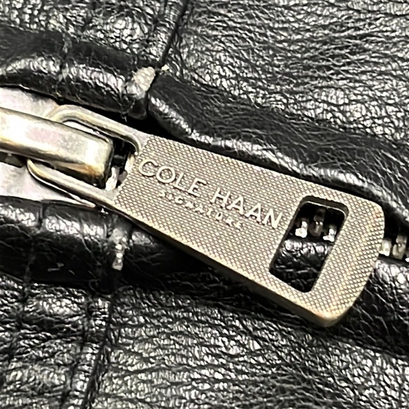 COLE HAAN SIGNATURE Men's Faux Leather Black Bomber Weekend Moto Jacket SZ 3X - Picture 6 of 15